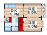 メゾン鎌ヶ谷 2DKの間取り