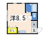 メゾンドセリバテ－ルⅡ 1Rの間取り