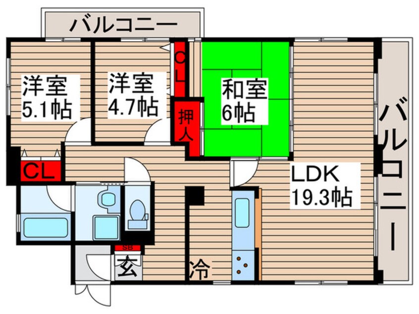 間取図 けやき通り北十番館(303)