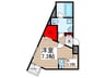 ｂ　ＣＡＳＡ　Ｍｏｄｅｒｎａ 1Kの間取り
