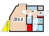 イデアーレ　ツルカワ 1Kの間取り