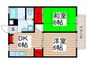 ライプニングコ－ポＤ 2DKの間取り