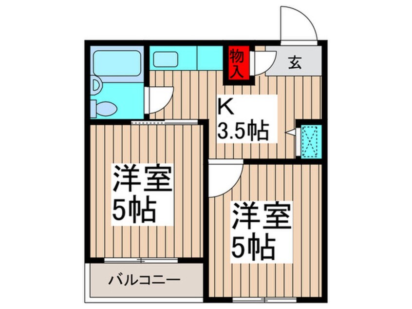 間取図 ｽｶｲｺｰﾄ西新井(204)