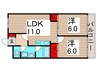 サンライズ東綾瀬 2LDKの間取り