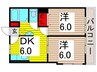 カサベルデ堀切 2DKの間取り