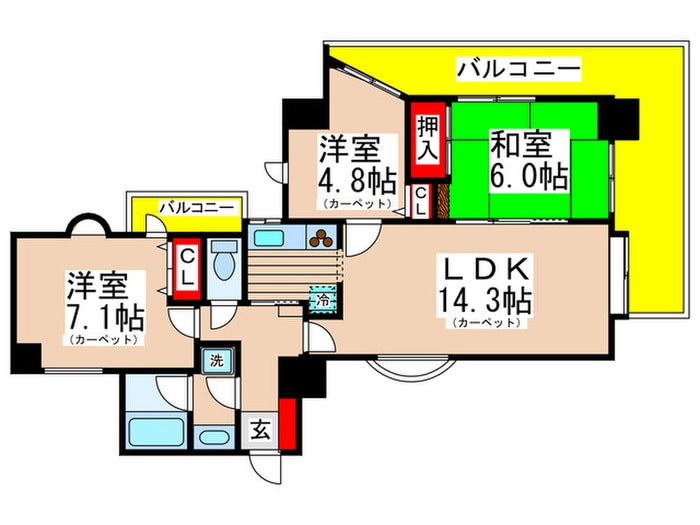 間取り図 グリ－ンパ－ク船橋