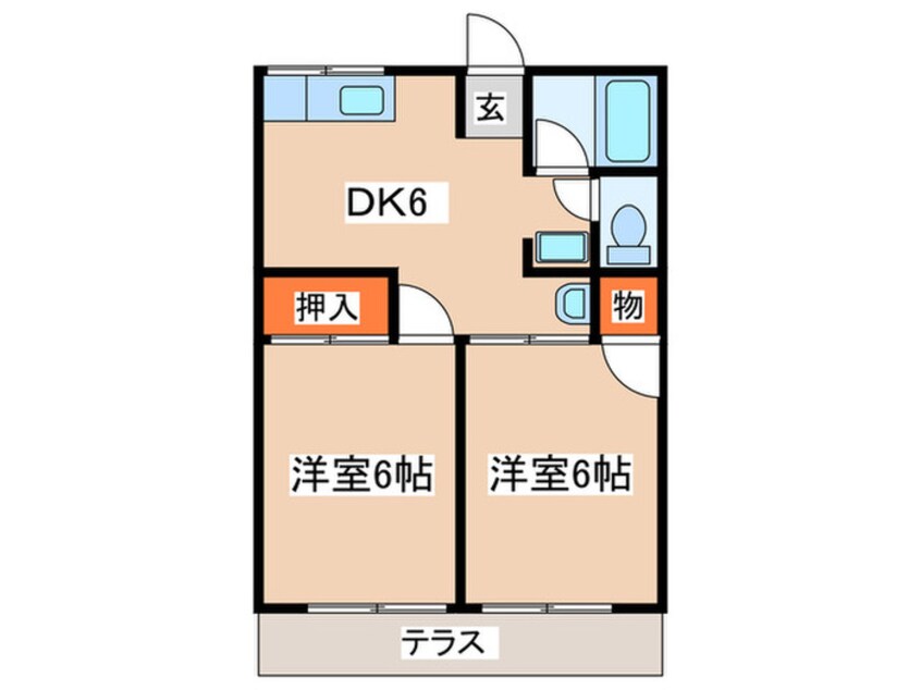 間取図 シティハイム上の台Ｂ