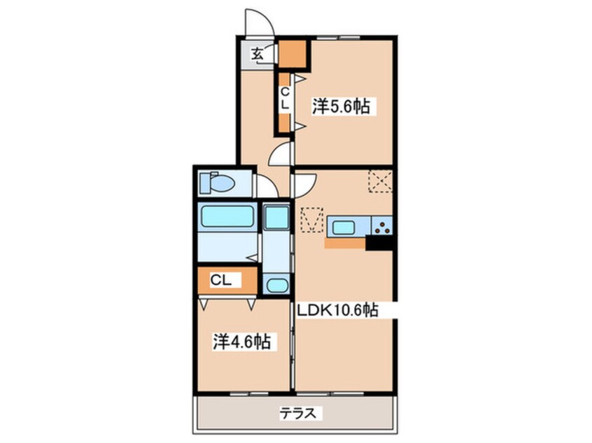 間取図 仮）D-room能ヶ谷4丁目