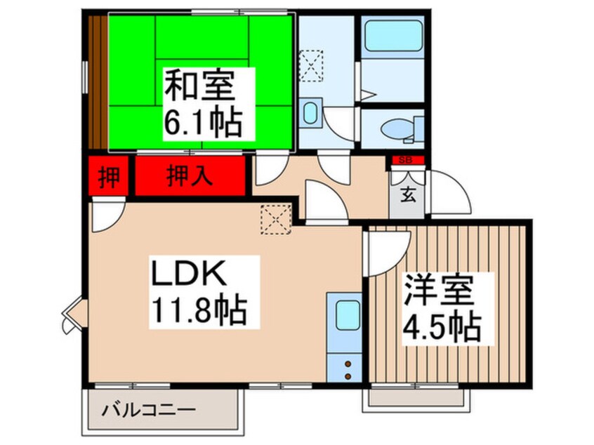 間取図 ヴィラ・クレーンＦ・Ｓ