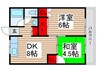 ジャスミンコート3 2DKの間取り