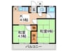 第1みのり荘 2Kの間取り
