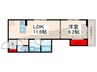 GRANDEUR東葛西 1LDKの間取り