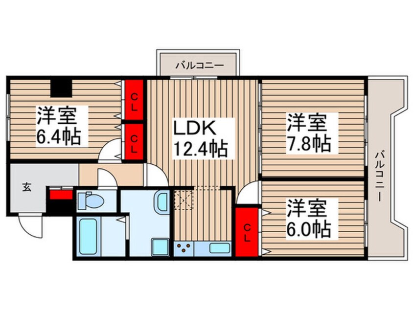 間取図 グリーンコーポ川越（1105）