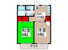 シンヤハイツ 2DKの間取り