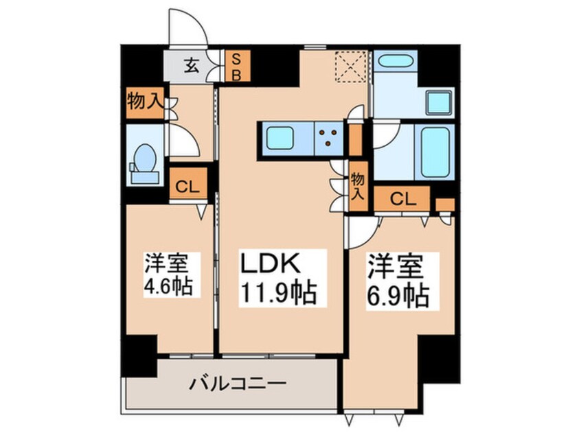 間取図 コスモグラシア蔵前