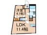 レピュア落合南長崎駅前 1LDKの間取り