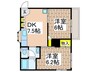 カーサさやⅡ 2DKの間取り