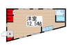 クロッシングメイト 1Rの間取り