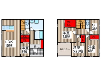 間取図 仮)ﾏｲﾎｰﾑﾈｸｽﾄ所沢中富5号棟