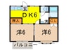ベルレーヌ鷺沼 2DKの間取り
