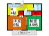 山口ハイツＢ棟 2Kの間取り