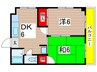 岩田ハイツ 2DKの間取り