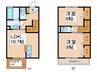 リヴェール美しが丘 2LDKの間取り