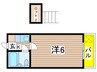 ヴィラ・ウィスタリア 1Kの間取り
