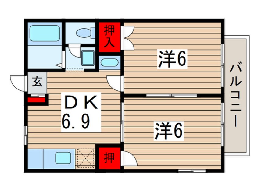 間取図 サンア－ムヒロ