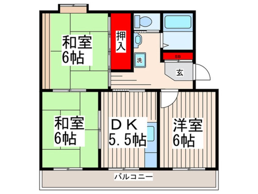 間取図 グリ－ンハイツ福島