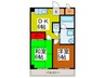 メゾンドクレール 2DKの間取り