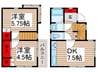 北秋津貸家 2DKの間取り