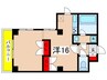レヴール 1Rの間取り