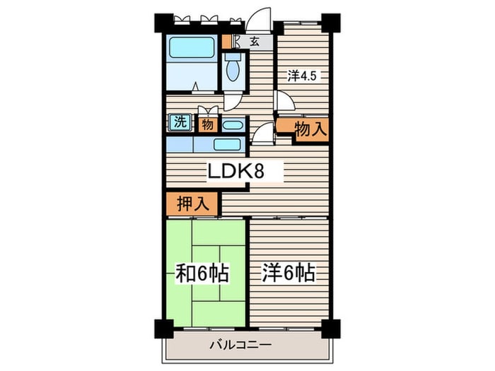 間取り図 エルムヒルズＮＡＲＵＳＡＷＡ
