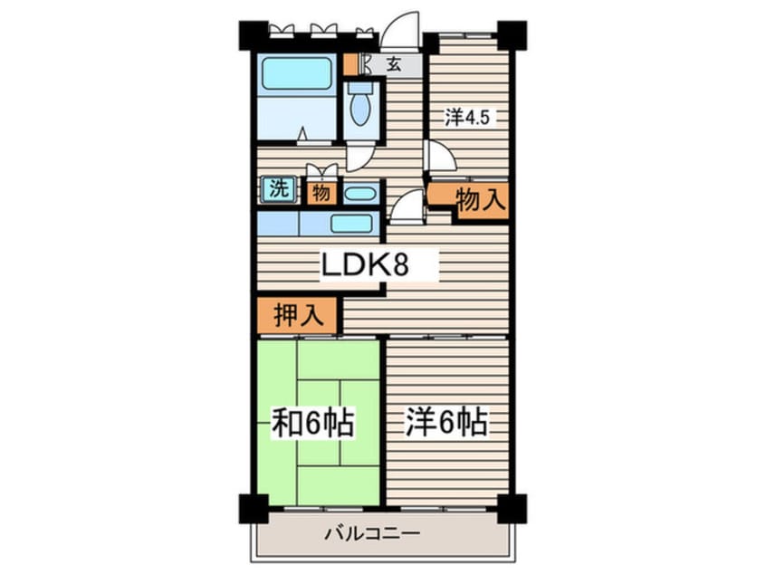 間取図 エルムヒルズＮＡＲＵＳＡＷＡ