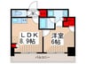 パークアクシス東陽町・親水公園 1LDKの間取り