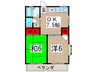 コーポさくら 2DKの間取り