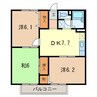 メゾンドネージュ8号館 3DKの間取り