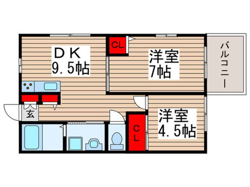 間取図 ビレッジくぬぎ山Ｃ棟