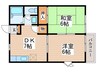 ルナハイツ 2DKの間取り