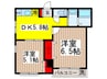 アイネプルメリア 2DKの間取り