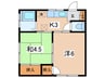 かすみ荘 2Kの間取り