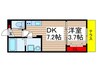 グランドソレイユ八千代台 1DKの間取り