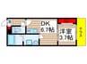 グランドソレイユ八千代台 1DKの間取り