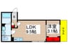グランドソレイユ八千代台 1LDKの間取り