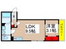 グランドソレイユ八千代台 1LDKの間取り