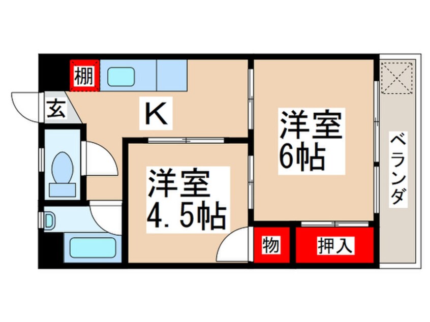 間取図 一ツ橋ハイム