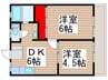 宮岡第１パナハイツ 2DKの間取り