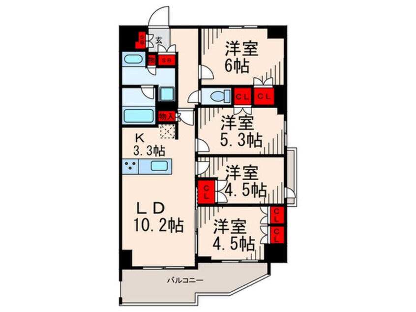 間取図 パレステージ町屋弐番館（802）