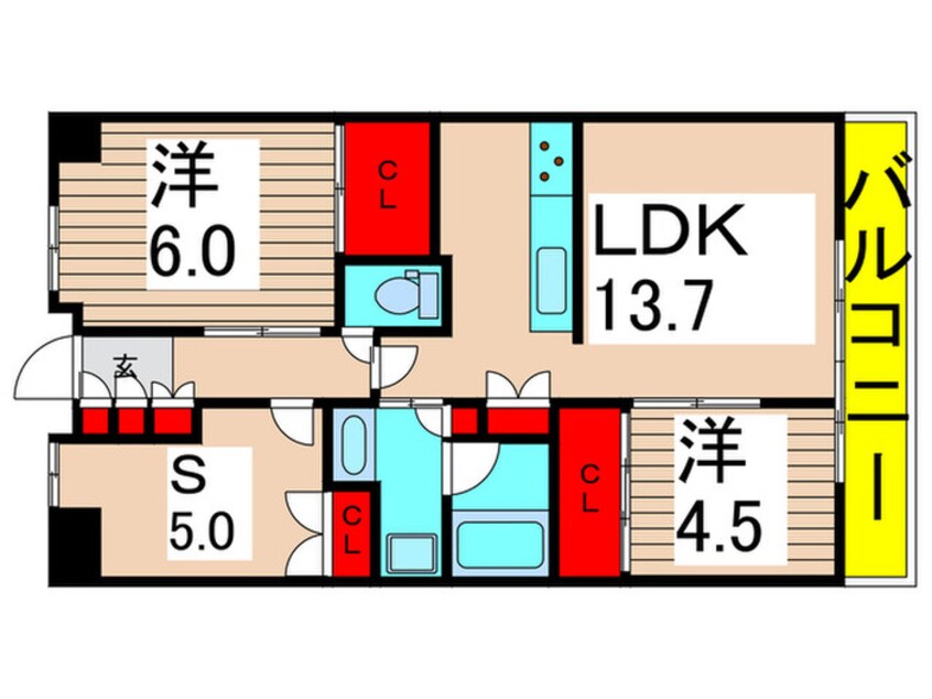 間取図 メイツ東綾瀬(506)